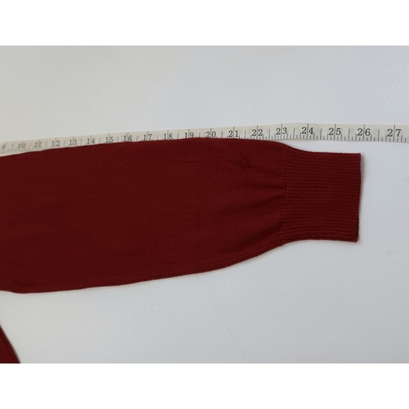 Old Navy Women's Size Medium Long Sleeve Pullover Knit Solid V Sweater Burgundy - Picture 5 of 9